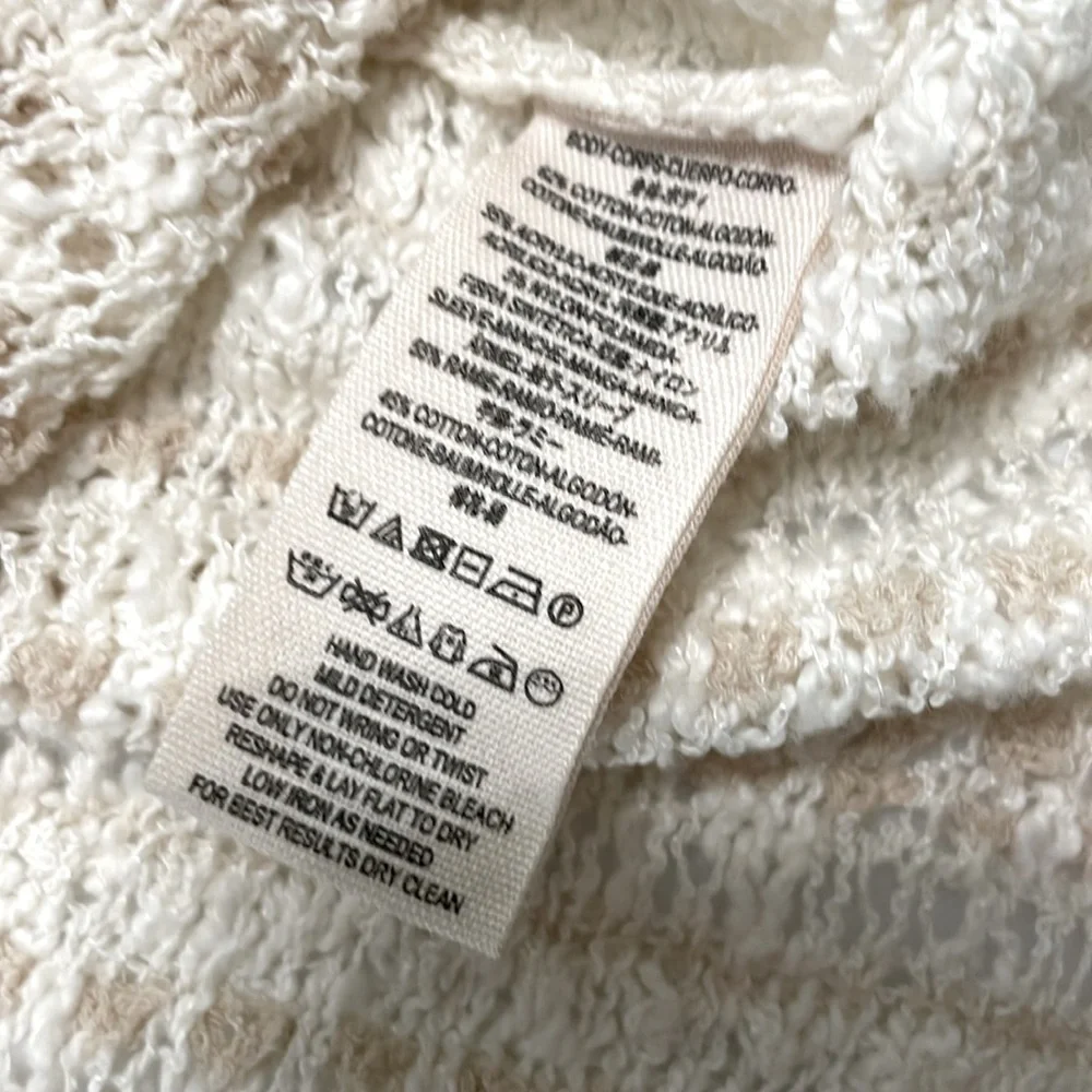Free People Blackbird Crochet Top, Y2K Knit Blouse Summer Beach Boho Cottagecore